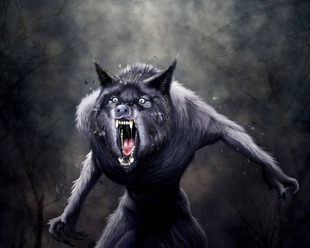 Scary Werewolf In Forest Wallpaper