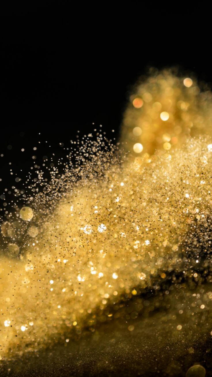 Scattered Gold Glitter Sparkle Iphone Wallpaper