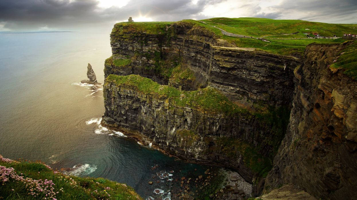 Scenic Cliff By Sea Wallpaper
