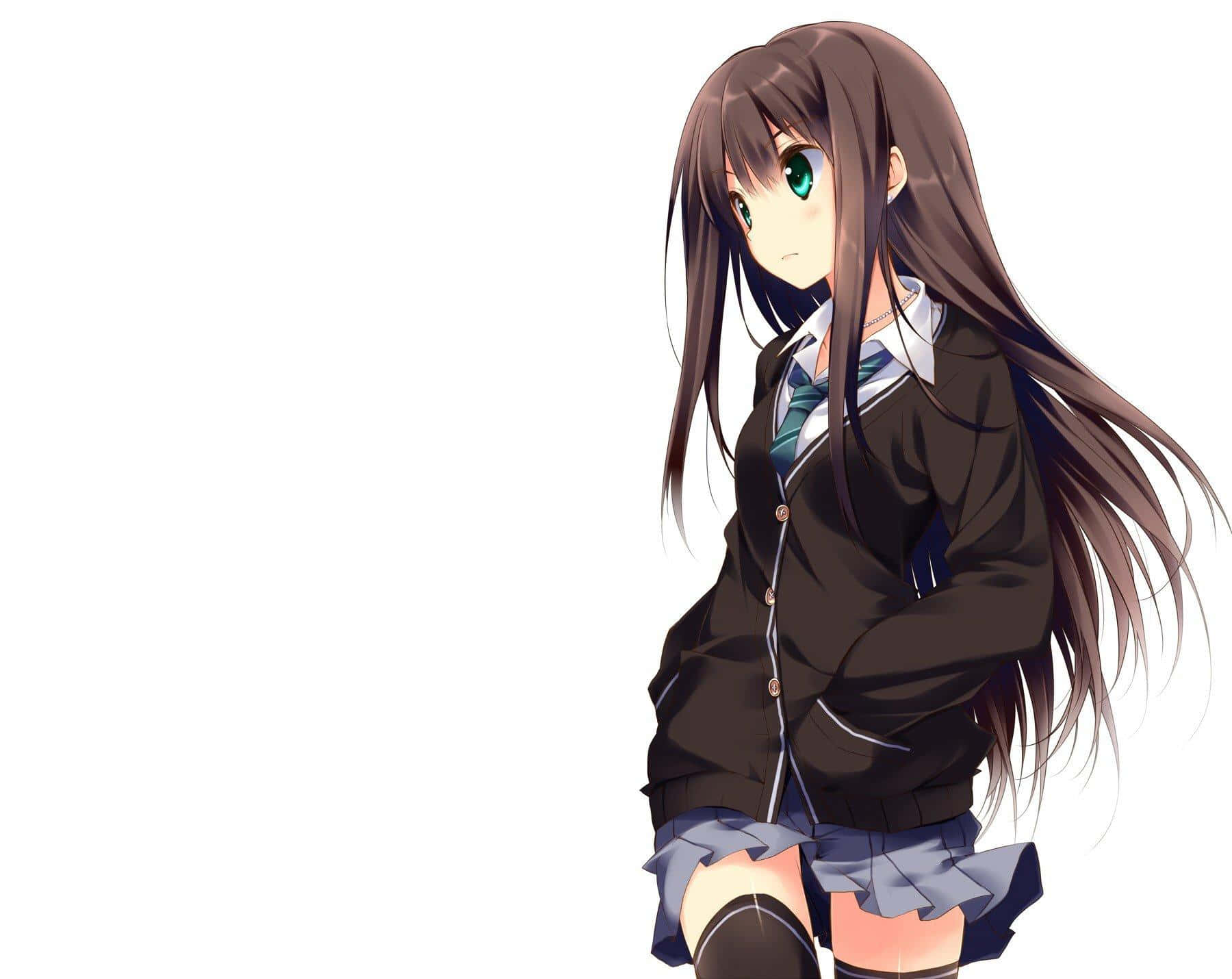 Schoolgirl Rin Shibuya Simple Anime Wallpaper