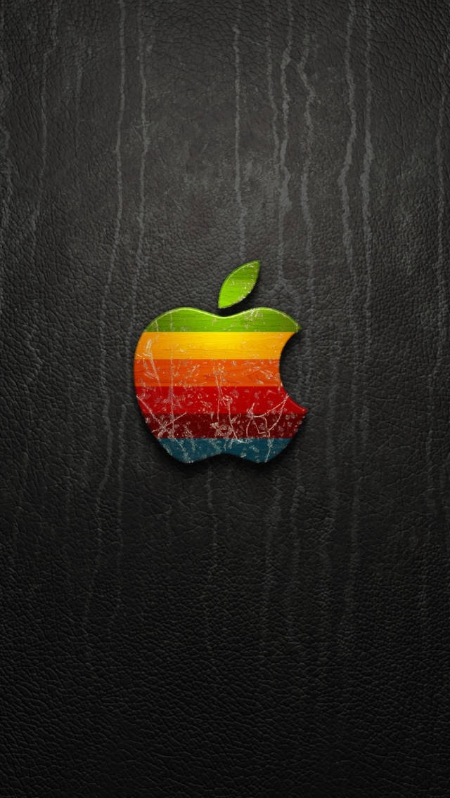 Scratched 3d Apple Iphone Logo Wallpaper