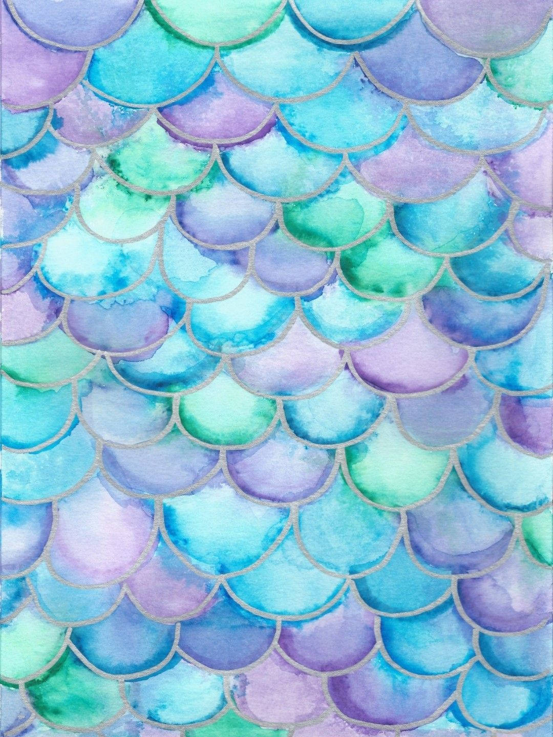 Sea Mermaid Scales Pattern Wallpaper