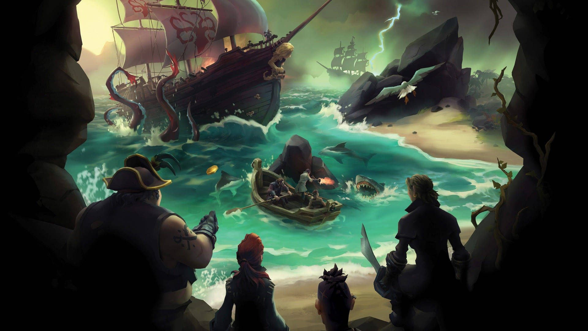 Download free Sea Of Thieves Pirates At Cove Wallpaper - MrWallpaper.com