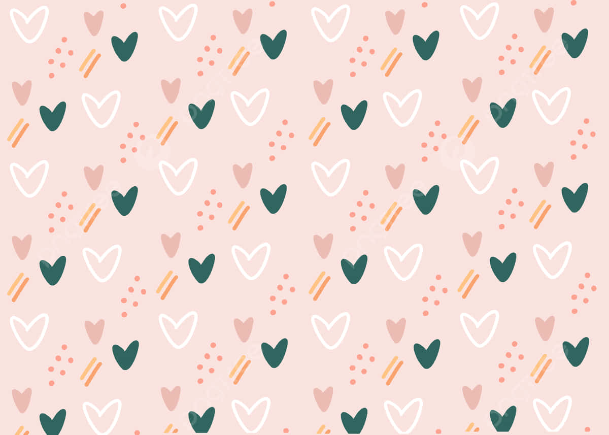 Seamless Cute Valentines Heart Pattern Vector Art Wallpaper