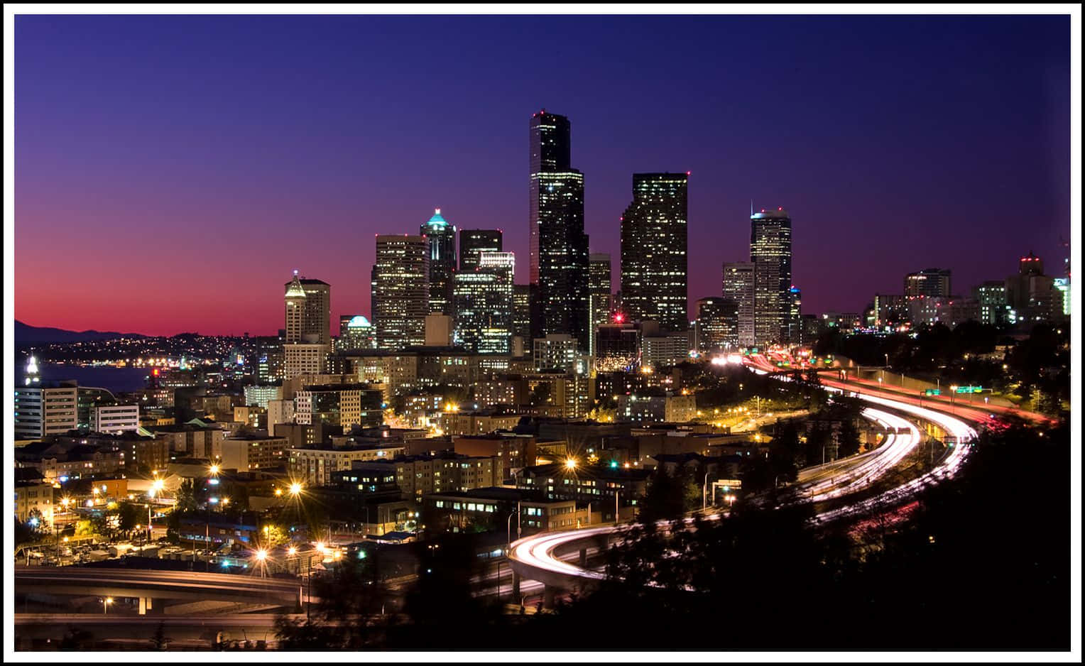 Seattle Hd Dark Purple Wallpaper