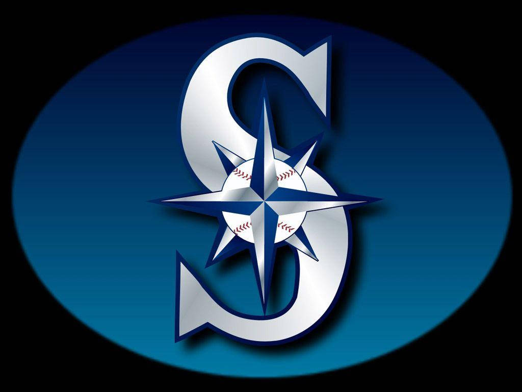 Seattle Mariners White And Blue Logo Wallpaper