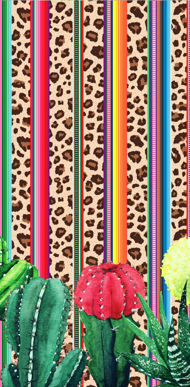 Serape With Cactus Wallpaper