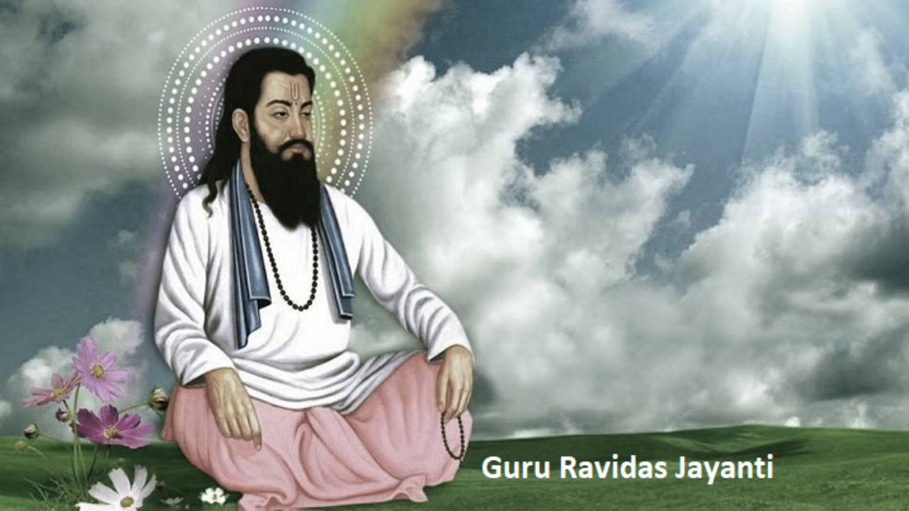 Serene Portrait Of Guru Ravidass, The Divine Indian Saint Wallpaper