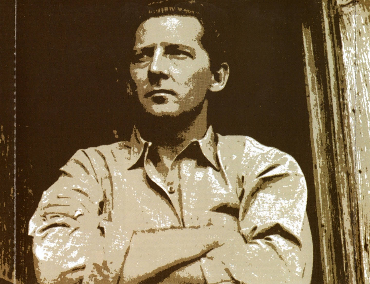 Serious Jerry Lee Lewis In Sepia Wallpaper