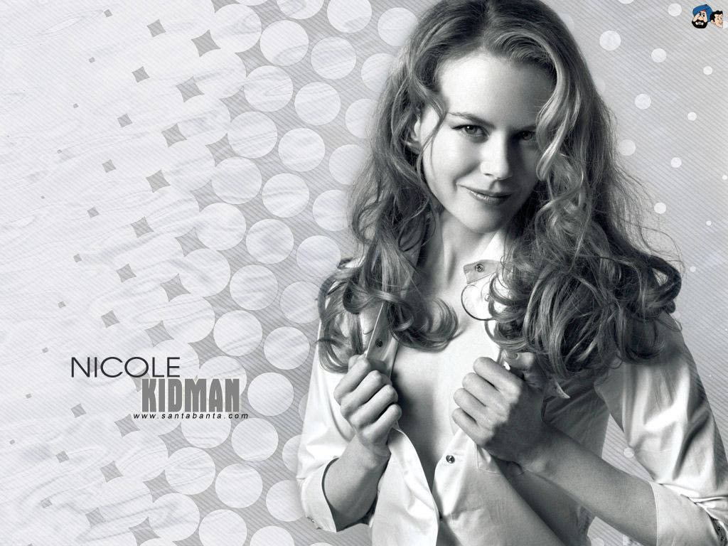 Sexy Nicole Kidman Black And White Wallpaper