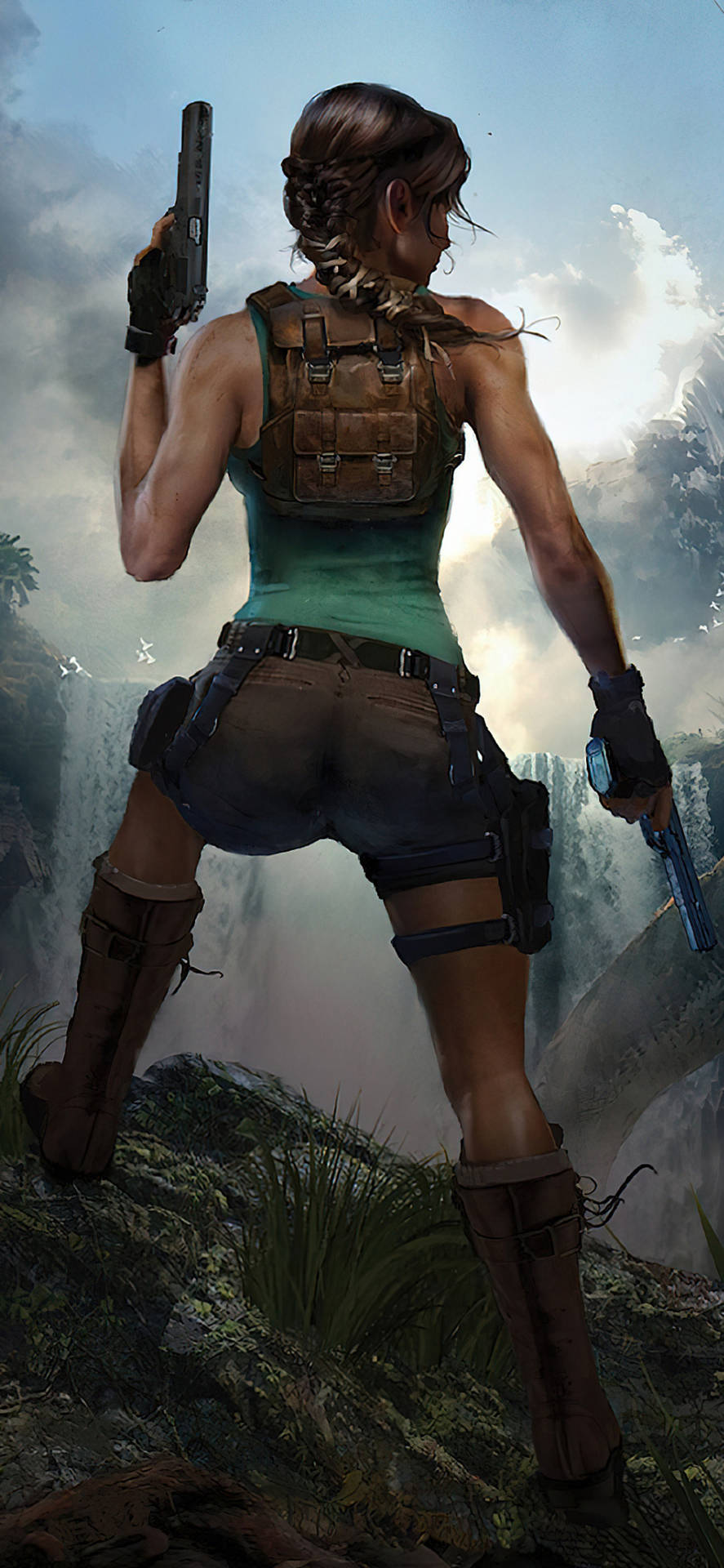 Download free Sexy Tomb Raider With Gun Iphone Wallpaper - MrWallpaper.com