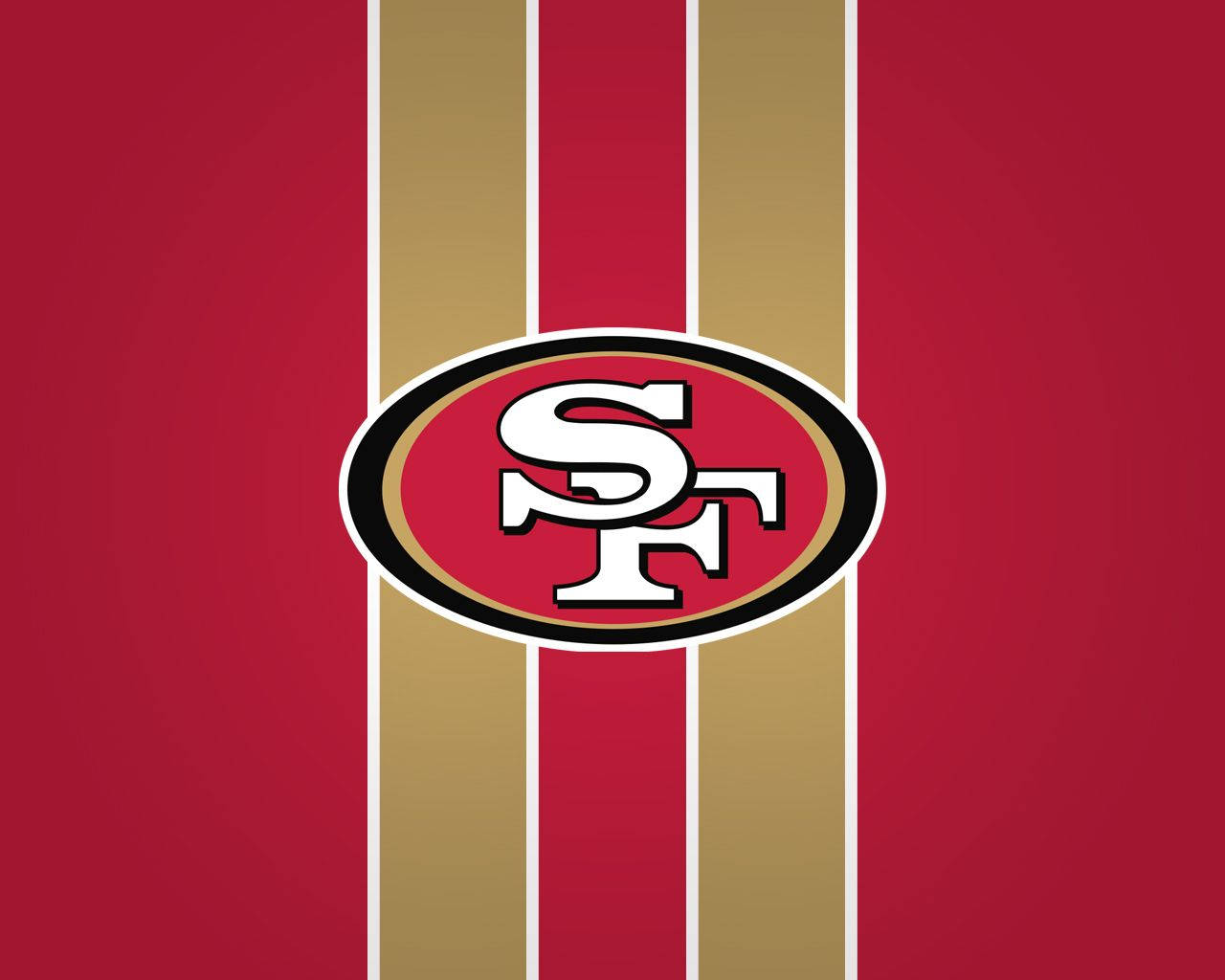 Sf 49ers Logo In Red And Gold Wallpaper