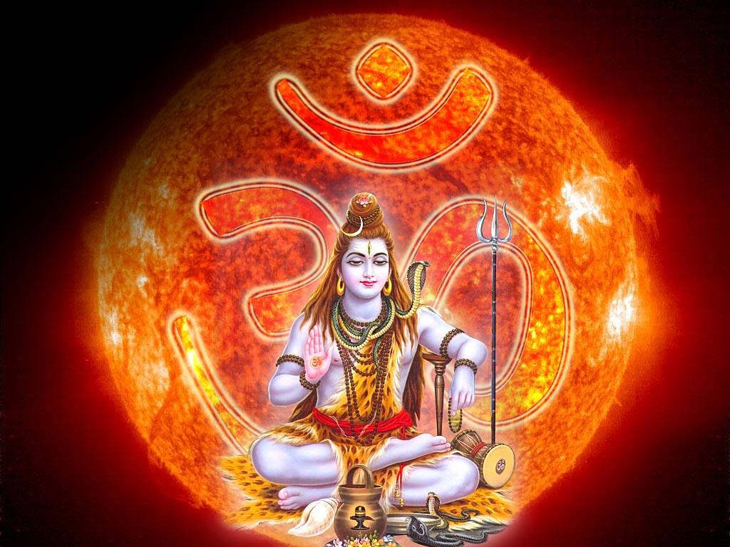 Shankar Bhagwan Shiva Sits By Sun Wallpaper