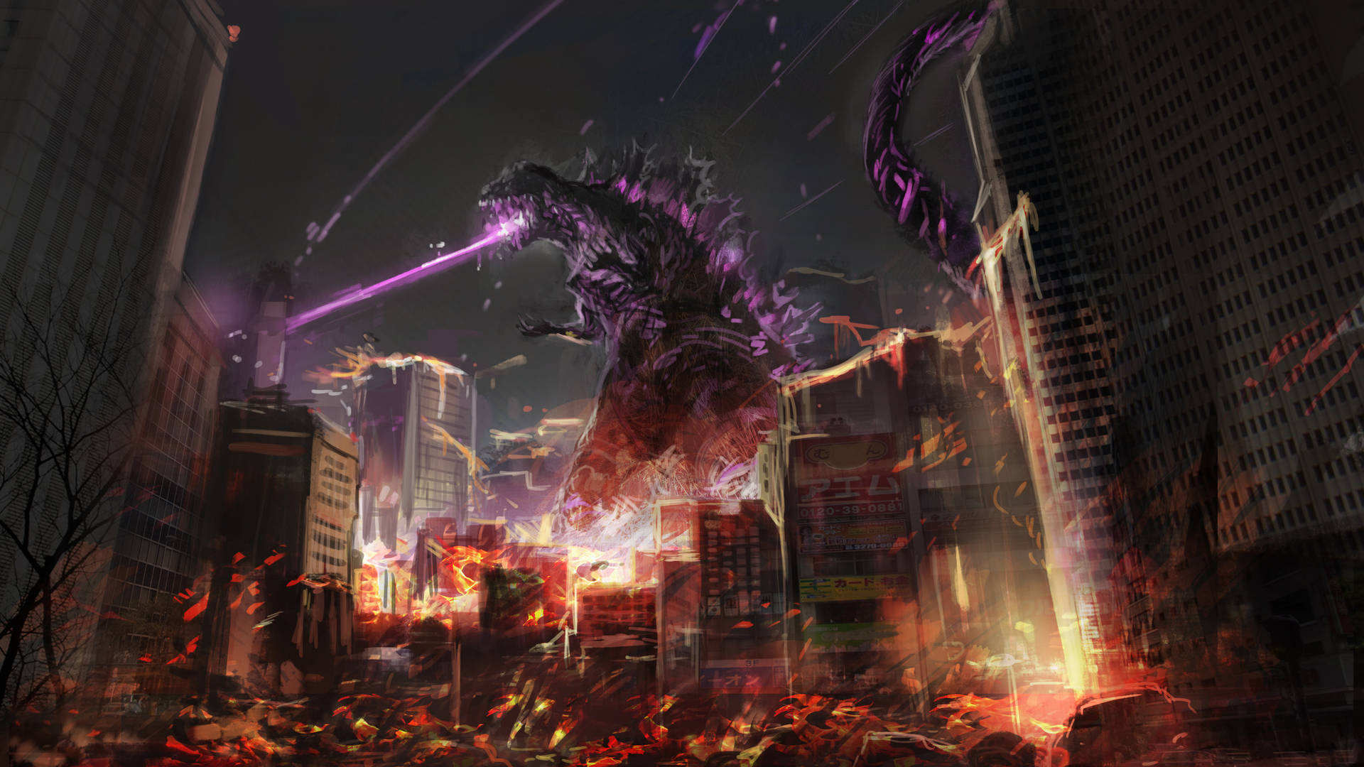Download free Shin Godzilla Destroying City With Atomic Breath Wallpaper -  MrWallpaper.com