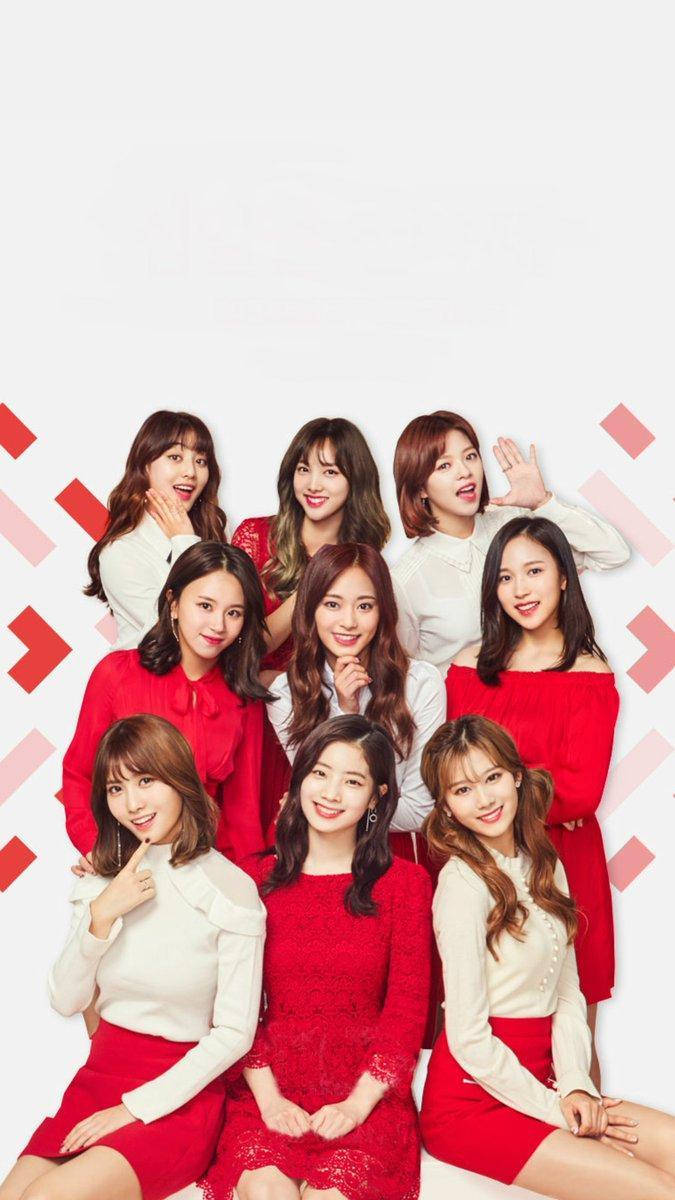 Shine Bright Like These Twice Idols In Matching Red And White Outfits! Wallpaper