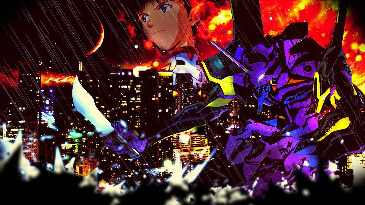 Shinji Eva Unit-01 Neon Genesis Evangelion Wallpaper