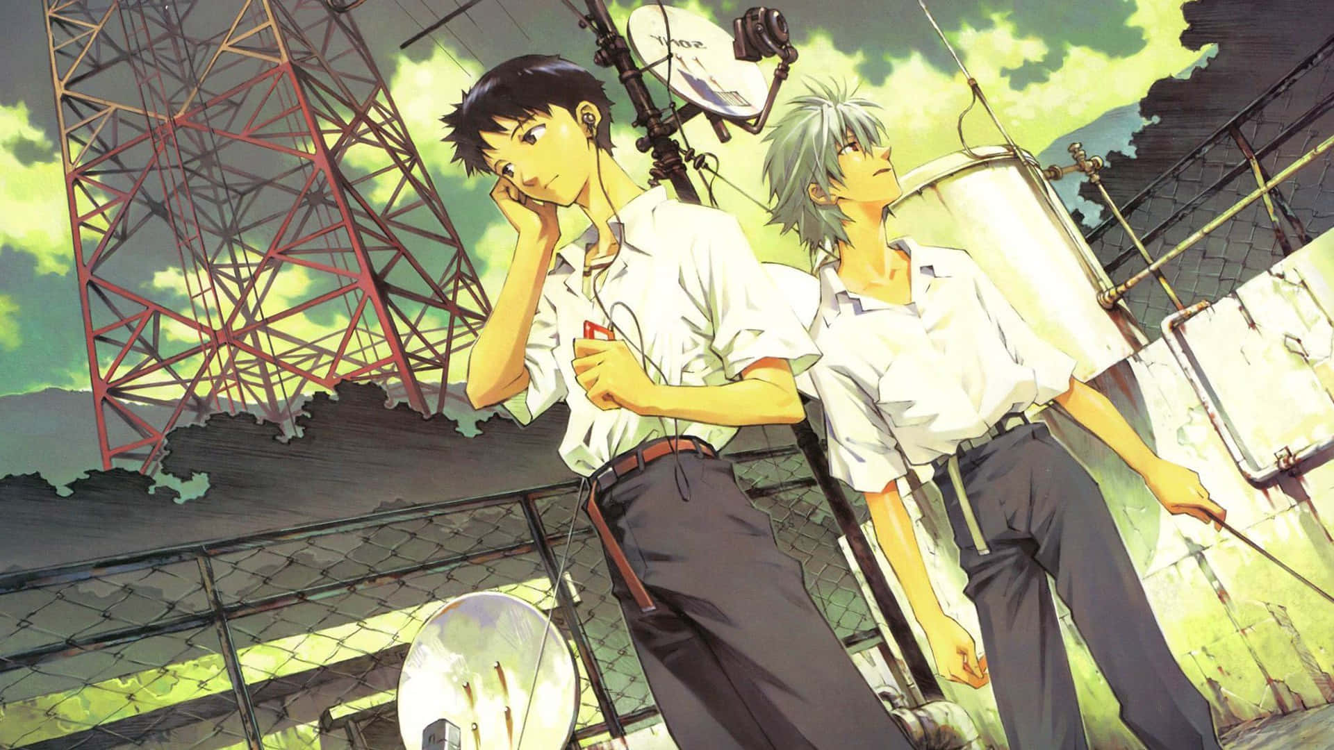 Shinji Ikari And Asuka Langley Soryu In Evangelion Manga Wallpaper