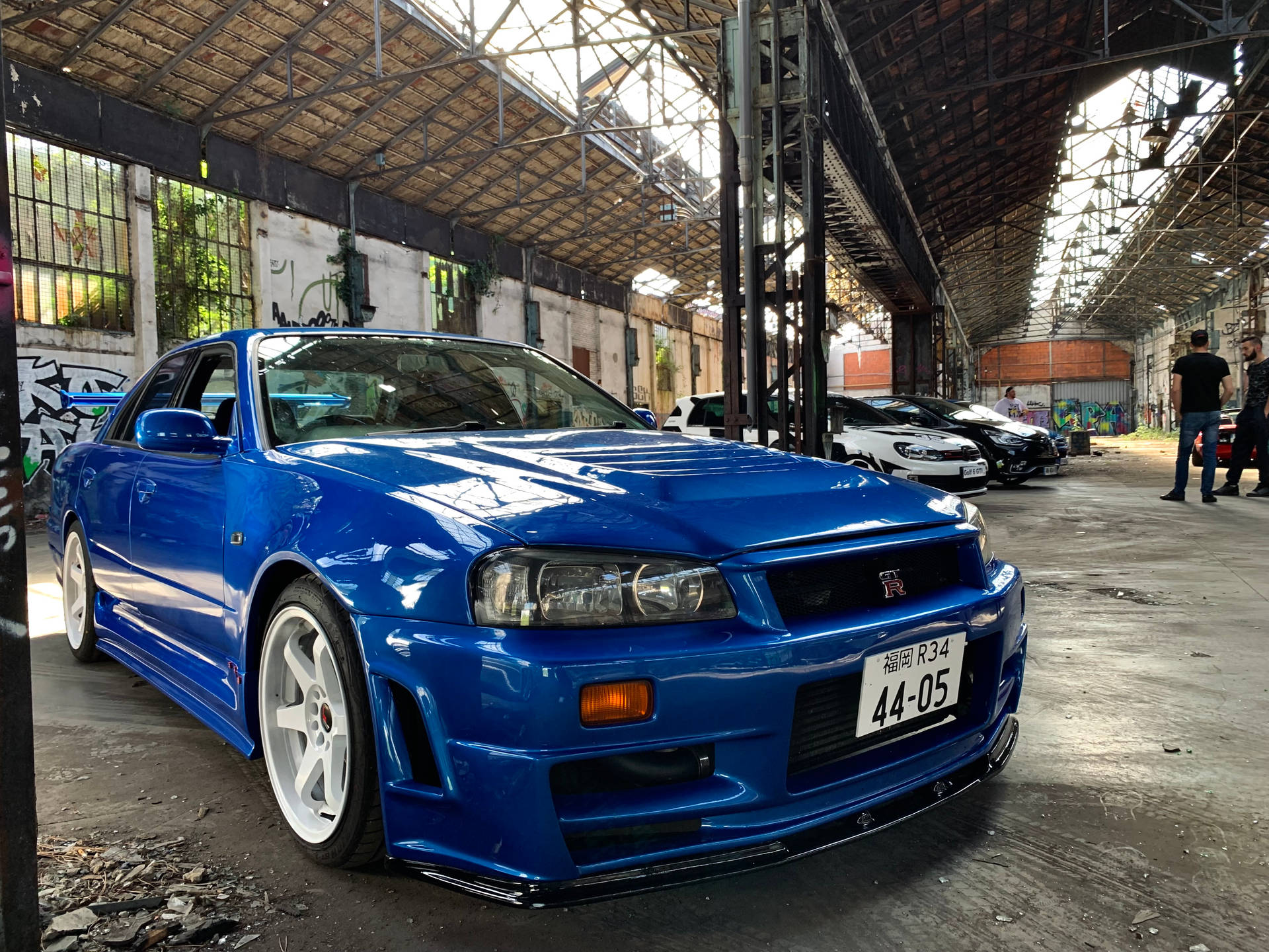 Download free Shiny Blue Nissan Skyline Gtr R34 Wallpaper - MrWallpaper.com