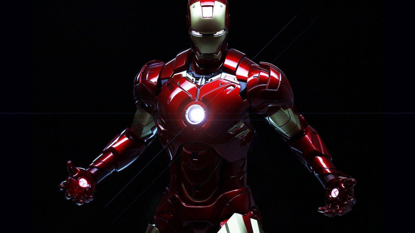 Shiny Hd Iron Man From The Waist Up Wallpaper