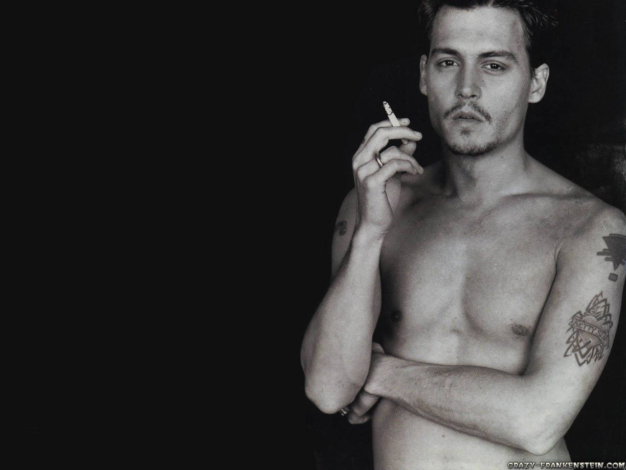 Shirtless Johnny Depp Wallpaper