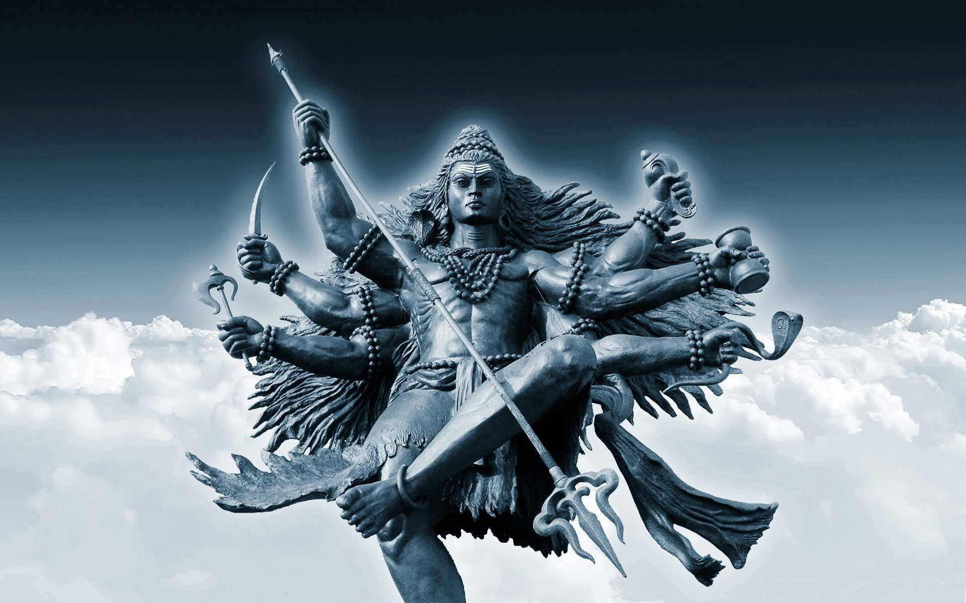 Shiv Tandav Shiva In Sky Trishula Wallpaper