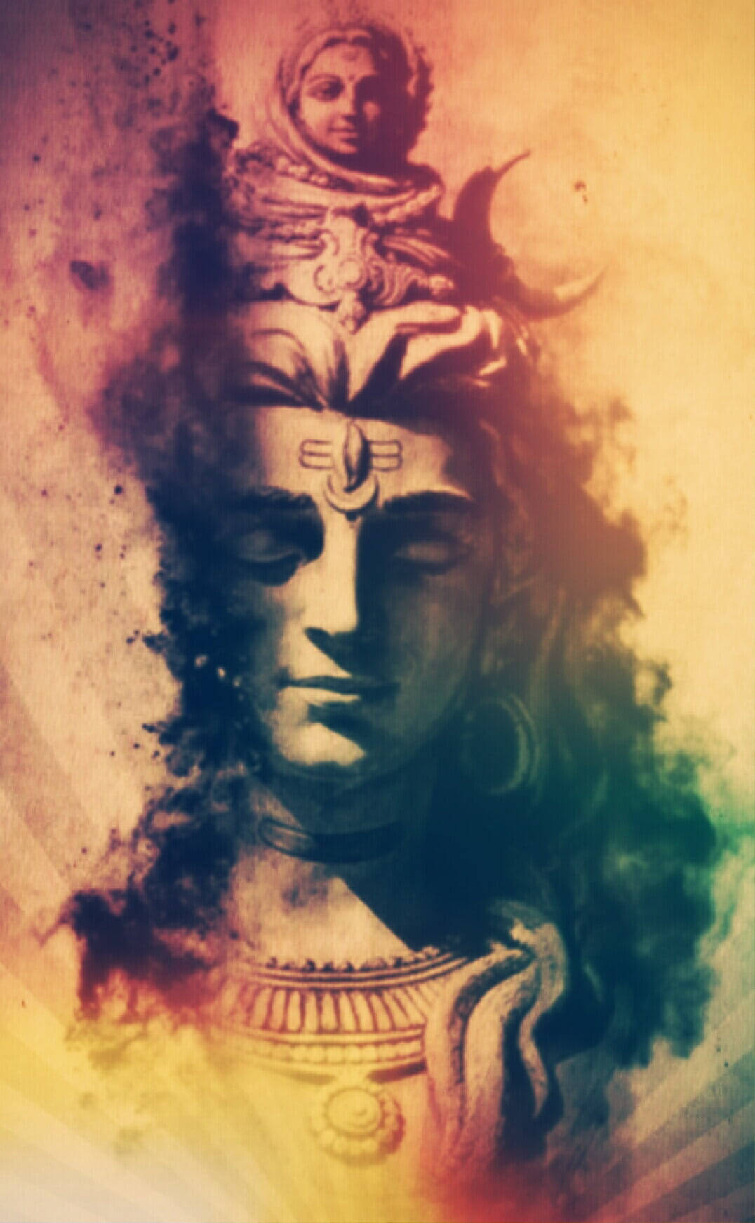 Shiva Iphone Statue In Smoke Wallpaper