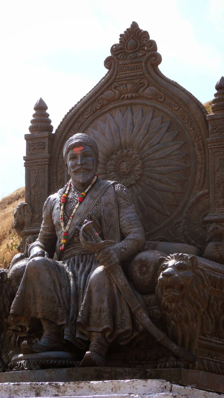 Shivaji Maharaj With Beads Garland Wallpaper