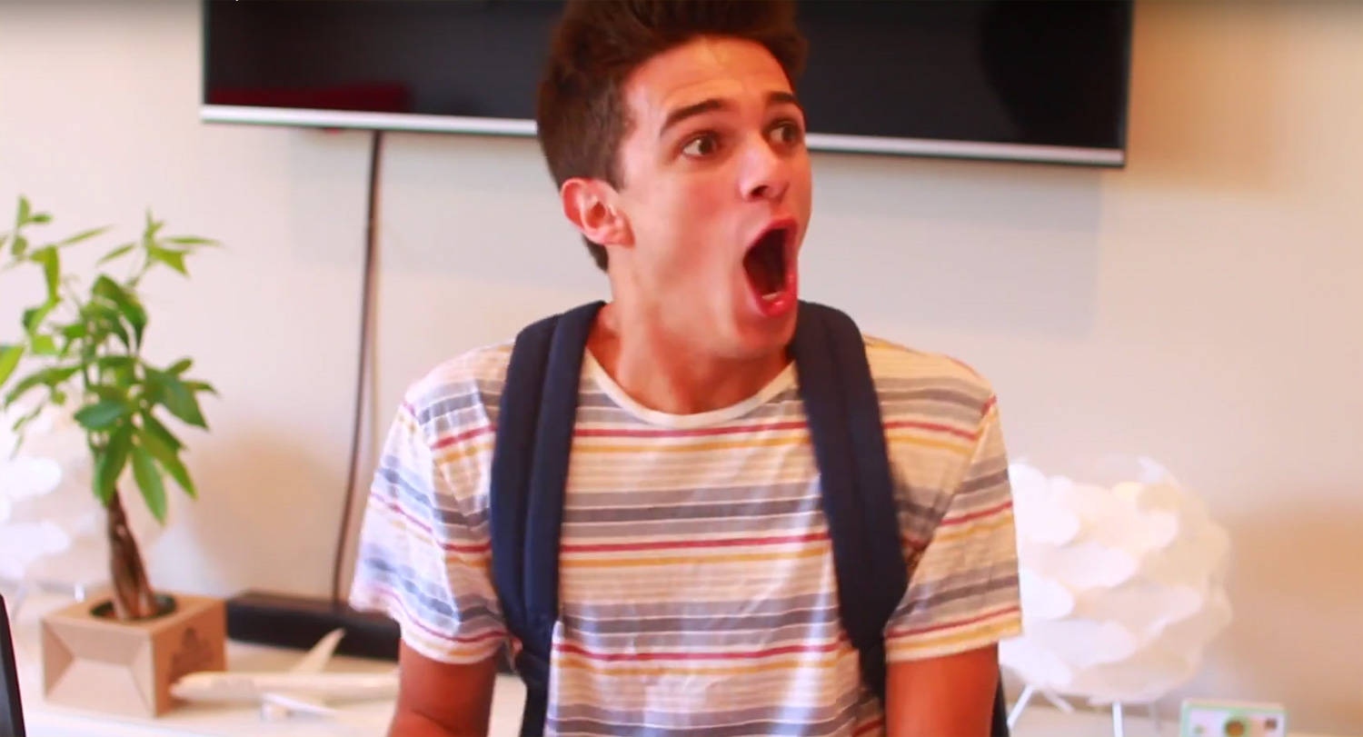 Shocked Face Of Brent Rivera Wallpaper