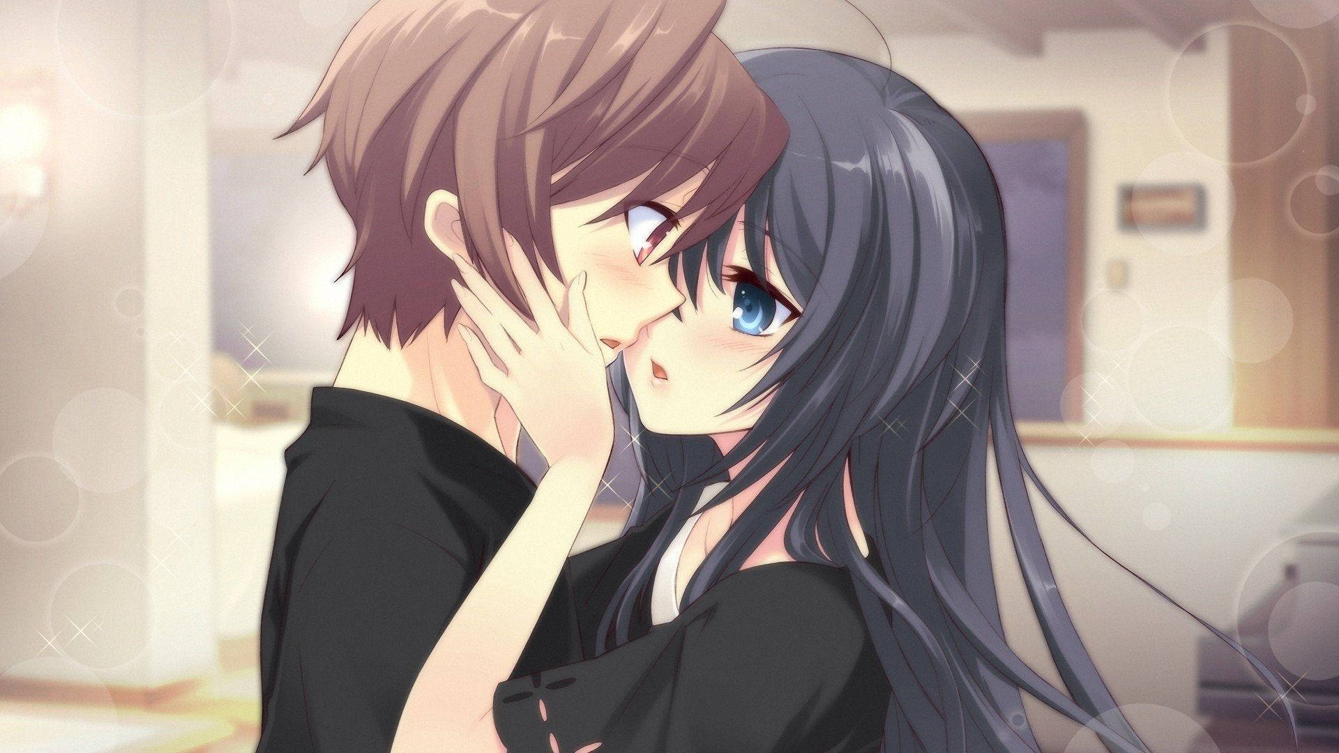 Download free Shou And Mayuri Anime Couple Kiss Wallpaper - MrWallpaper.com