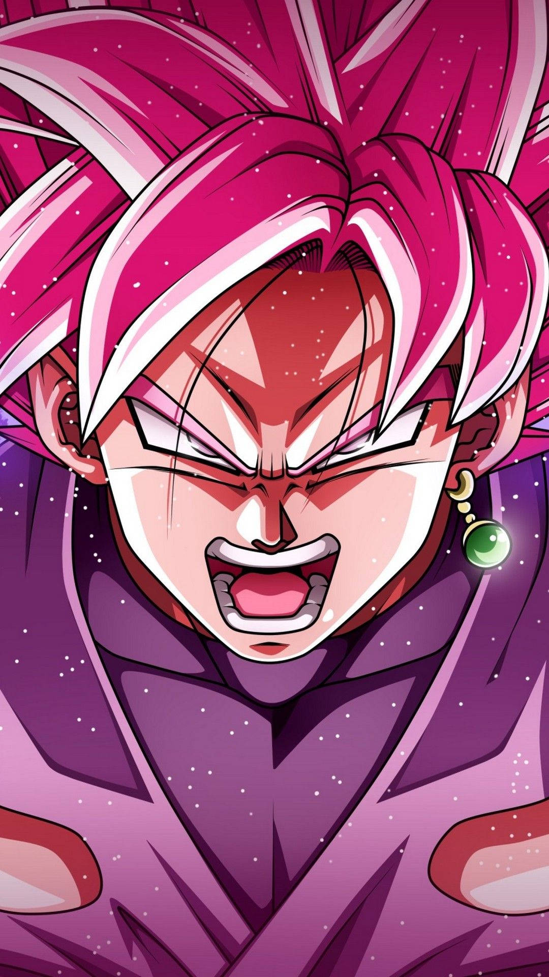 Shouting Black Goku Phone Wallpaper