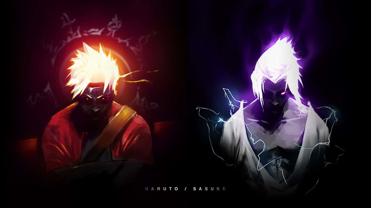 Show Your Dedication To Naruto With This Stylish Aesthetic Computer Setup Wallpaper