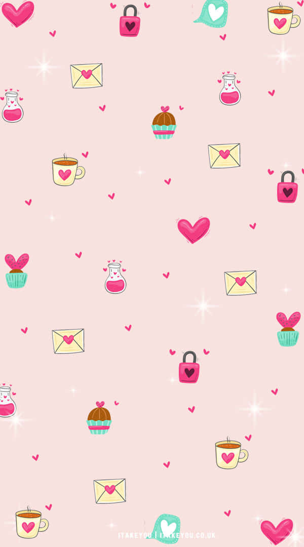 Show Your Love For Valentine's Day With This Cute Kawaii Valentine Wallpaper Wallpaper