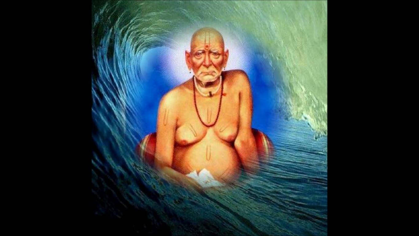 Shri Swami Samarth On Wave Wallpaper