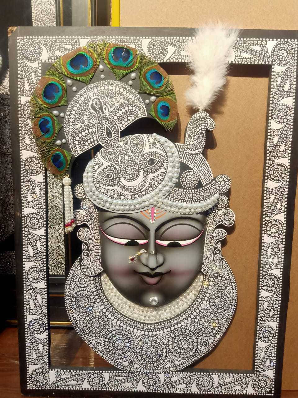 Shrinathji In Silver Frame Wallpaper