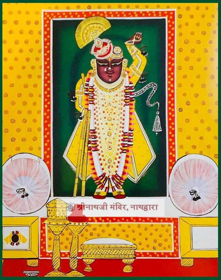Shrinathji In Yellow Frame Wallpaper