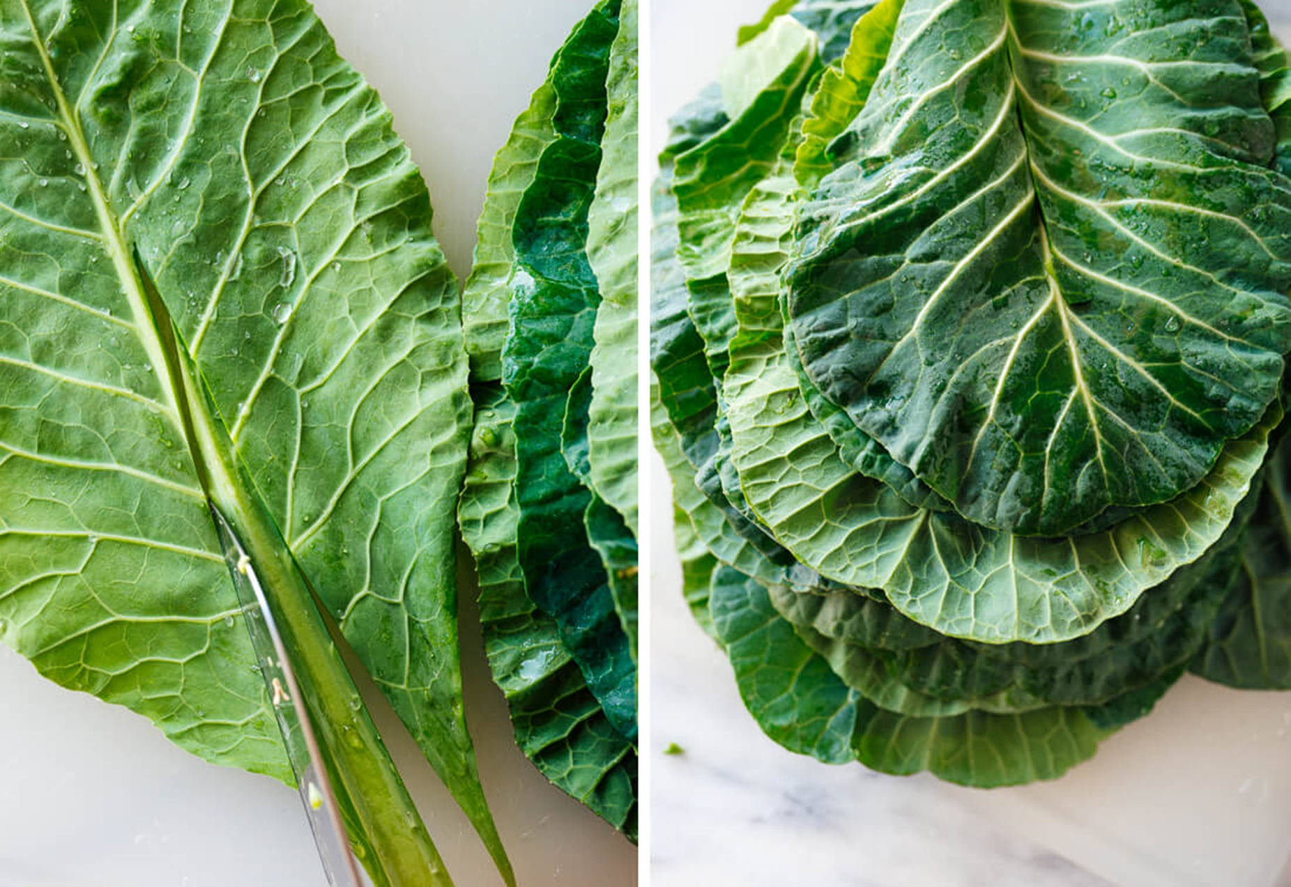 Side By Side Collard Greens Vegetables Wallpaper