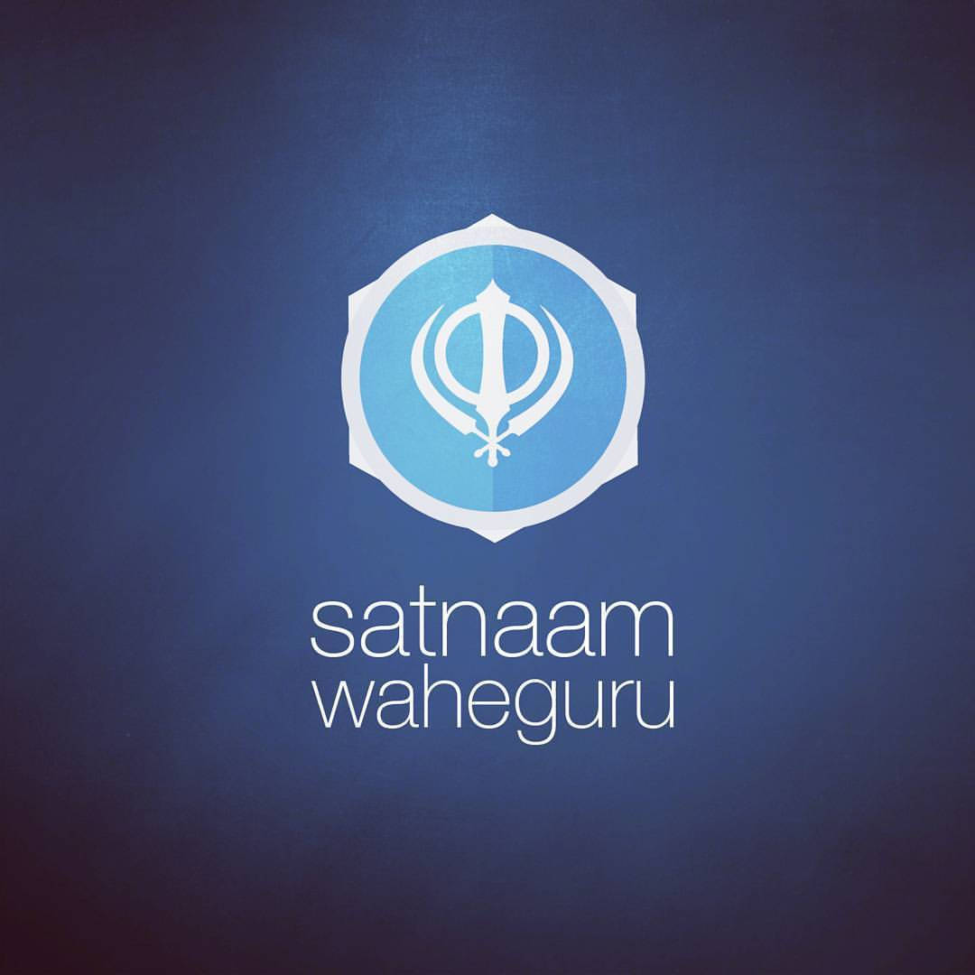 Sikhism Symbol Satnaam Waheguru Blue Wallpaper