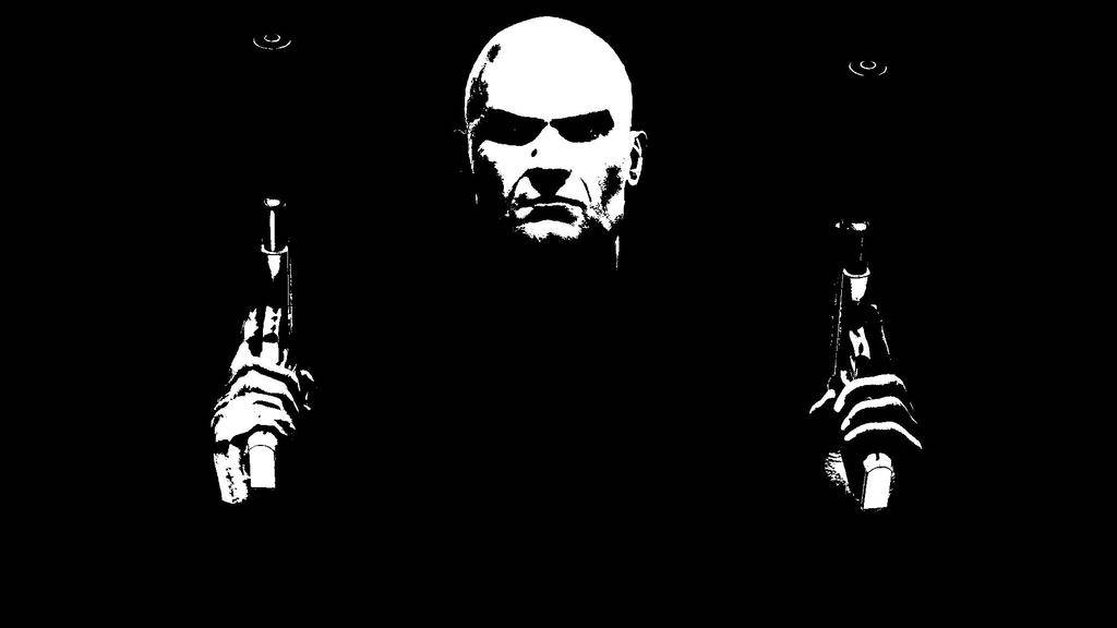 Silhouette Hitman Black Wallpaper