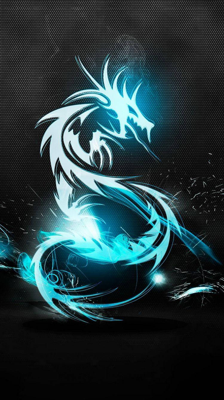 Silver And Blue Dragon For Iphone Screens Wallpaper