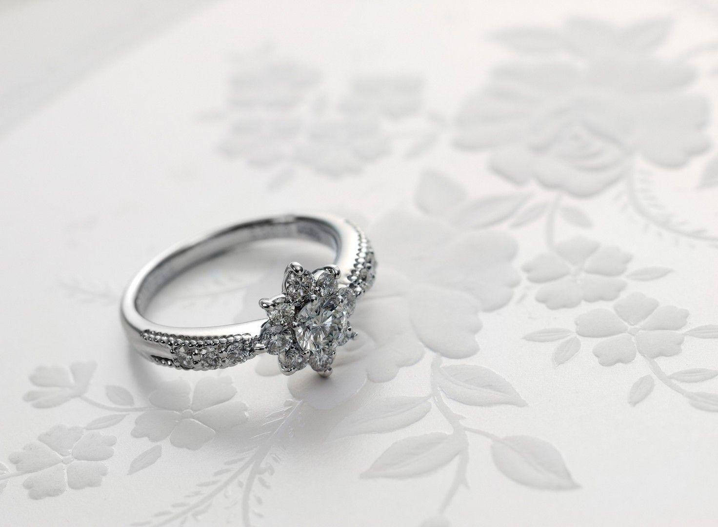 Silver Diamond Wedding Ring Wallpaper
