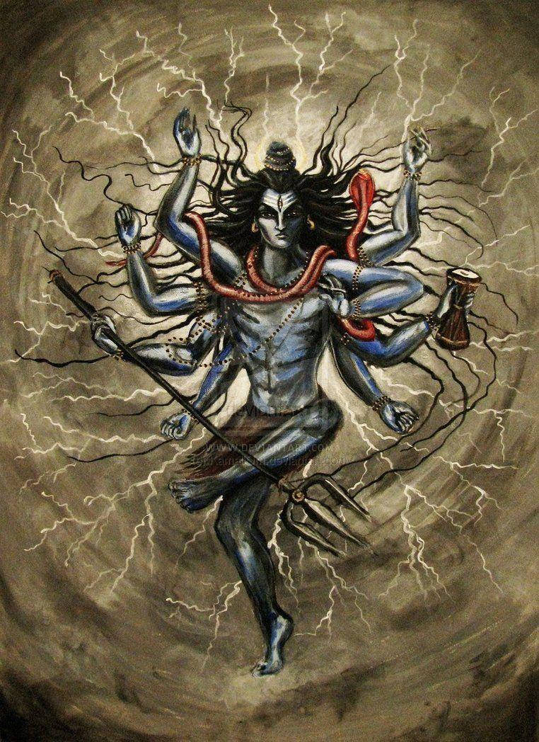 Silver Lord Shiva Angry With Many Hands Wallpaper