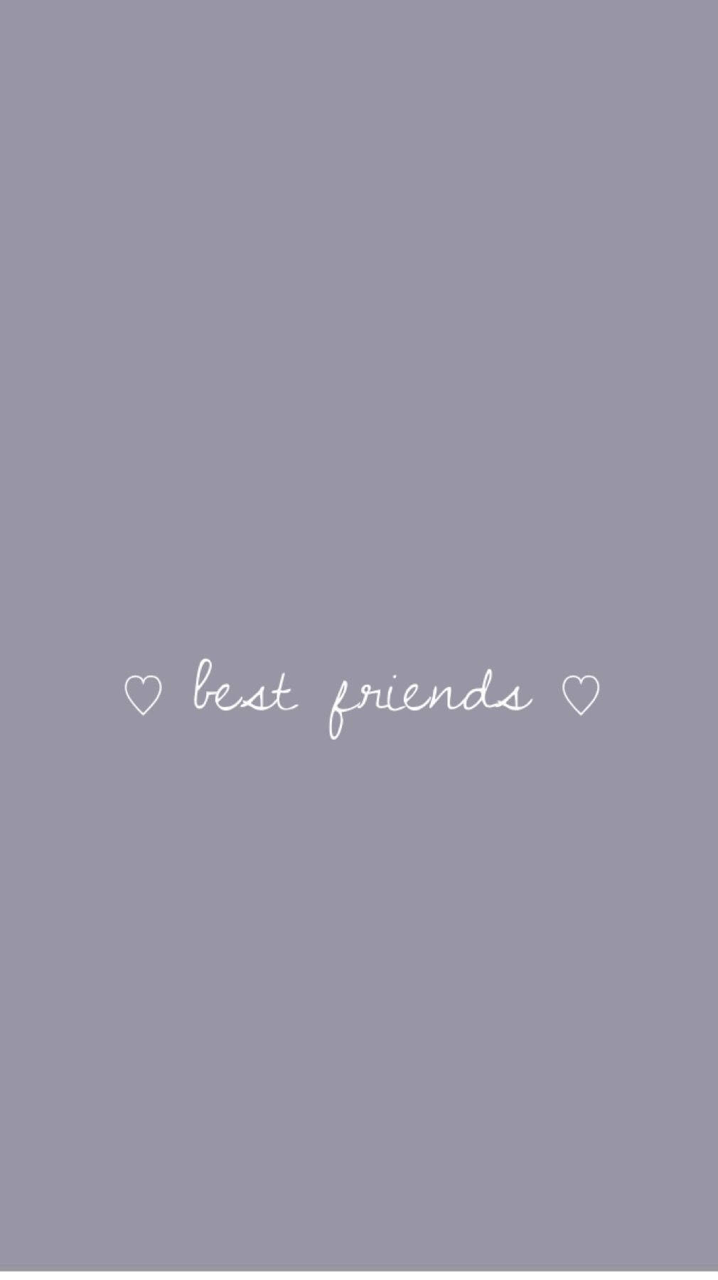 Simple Best Friends And Hearts Wallpaper