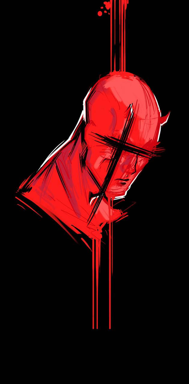 Simple Crossed Out Daredevil Abstract Wallpaper