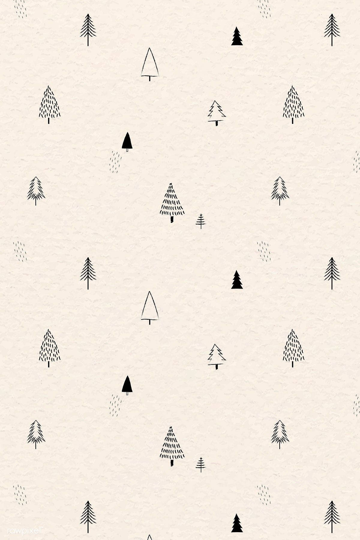 Simple Cute Christmas Iphone Cream Background Wallpaper