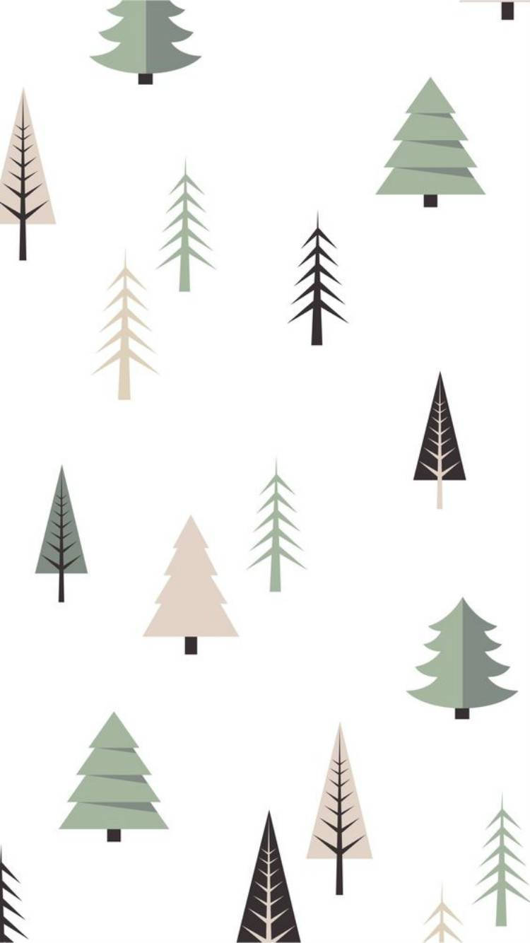 Simple Cute Christmas Iphone Tree Icons Wallpaper