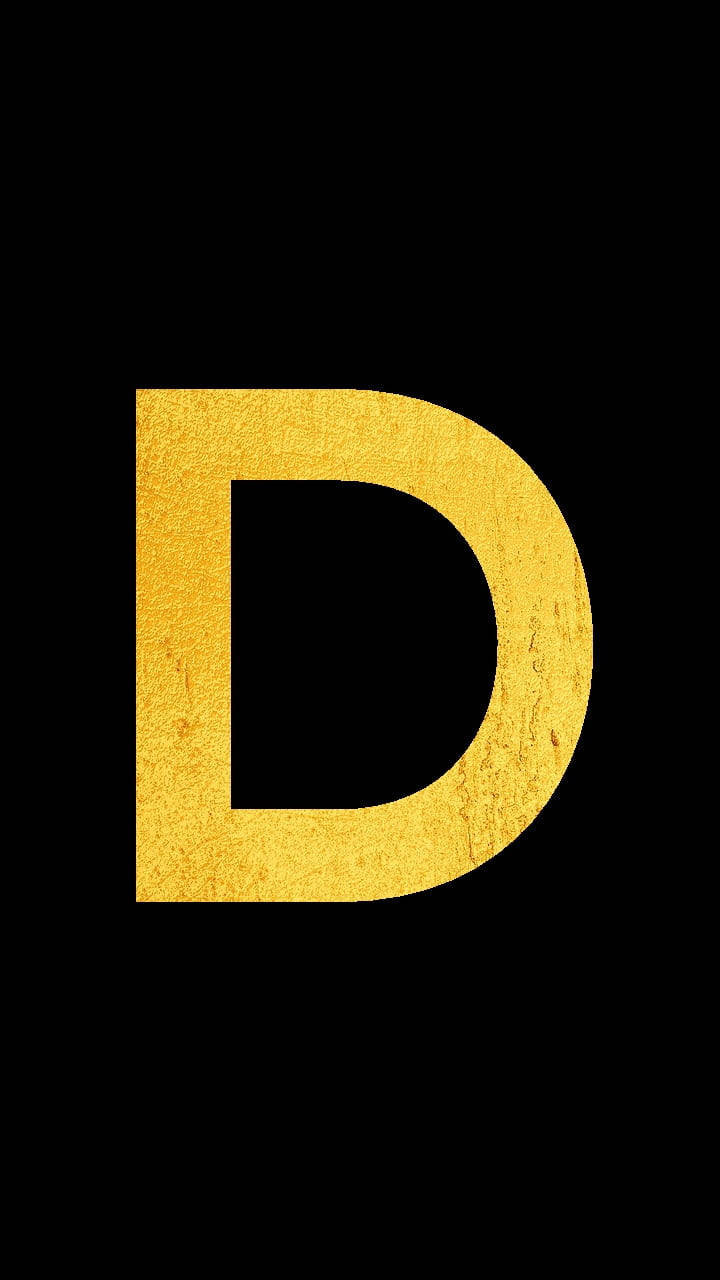 Simple Gold Letter D With Texture Wallpaper