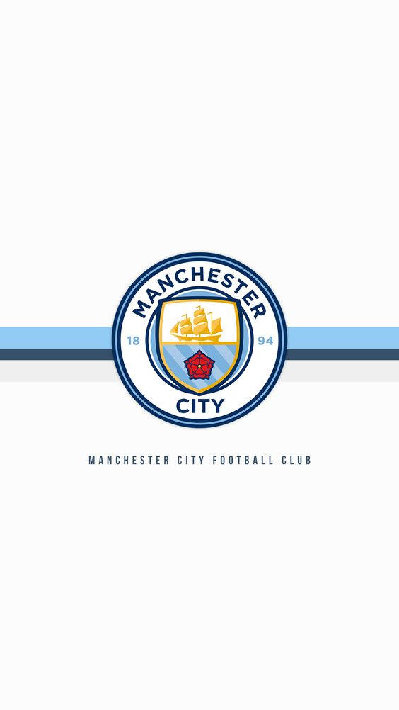 Simple White Manchester City Logo Phone Wallpaper