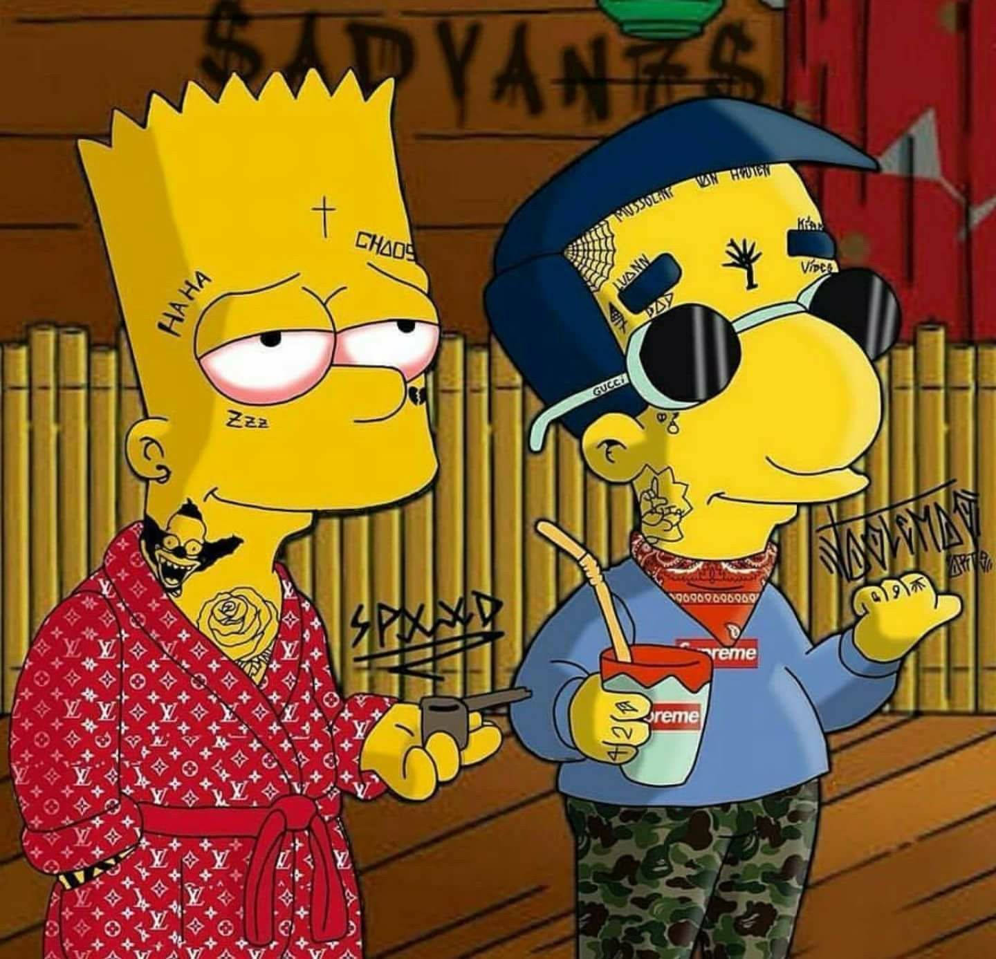 Simpsons Bart And Milhouse Wallpaper