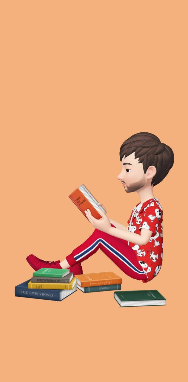 Single Boy Reading Books Wallpaper