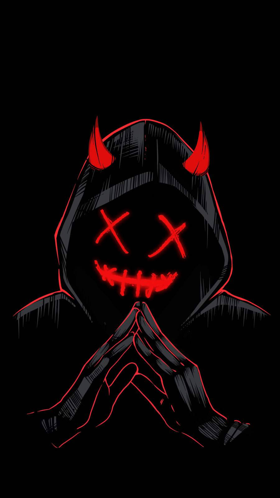 Sinister Hooded Devil On Iphone Wallpaper Wallpaper